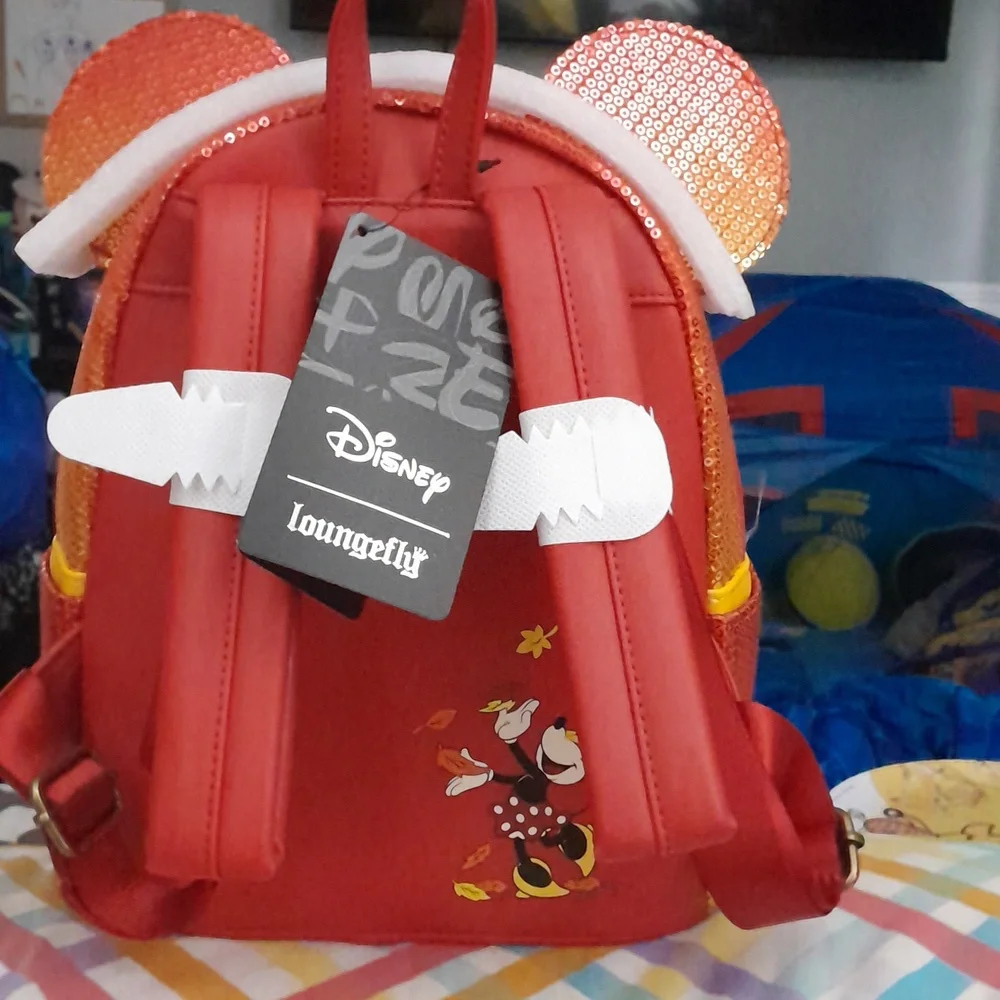 NWT Loungefly Disney Minnie Sequins Fall Bag - Picture 6 of 8